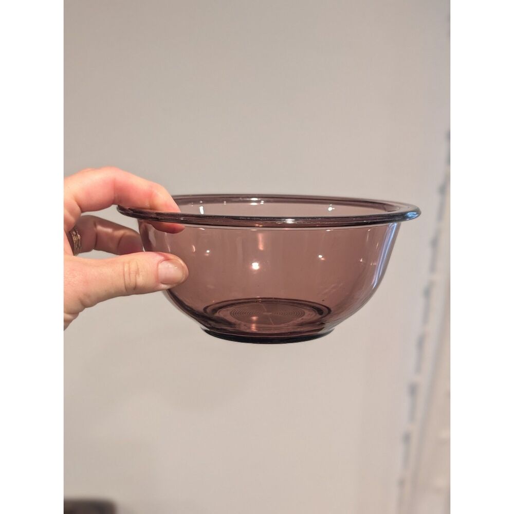 Vintage Pyrex Mauve/Cranberry Glass Mixing Bowl — Marked #322